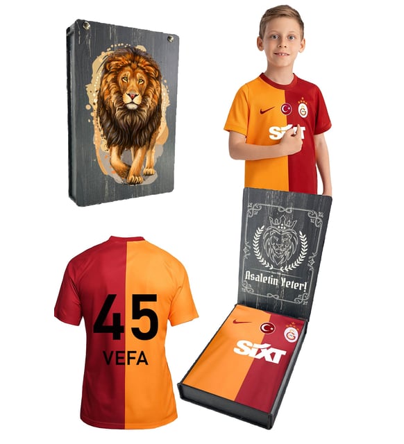Galatasaray Orijinal 23-24 Sezonu Sarı Kırmızı Parçalı Kişiye Özel Çocuk 5 Yıldızlı Ah (Sarı-Kırmızı)