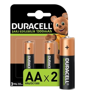 Duracell Şarjlı Kalem Pil (AA) 1300 MAH 2 Lİ