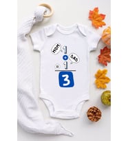 Mam Dad 1+1=3 Desenli Kısa Kol Erkek Body