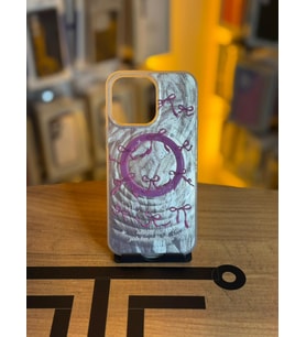 iPhone 14 Pro Max Uyumlu Renkli İllüstrasyon Özel Tasarım Silikon Kılıf (Pembe-Beyaz)