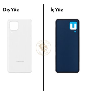 Samsung M32 Beyaz Arka Kapak Arka Cam Batarya Kapağı Lazer Kesim Kapak Pil Kapağı Back Cover