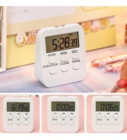 Masa Üstü Akıllı Mini Kronometre Programlanabilir Süre Ölçer Mıknatıslı Buzdolabı Kronometresi (Turkuaz-Saks)