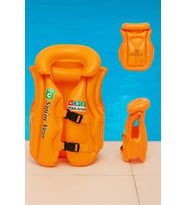 Çocuklar İçin Turuncu Renk Abc Desen 7x11 yaş (20x45 kg) Şişme Yelek