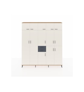 Arges Dolap 10 Raflı 2 Çekmeceli 3 Askılı 220x30x243 Çam-Aytaşı/Antrasit