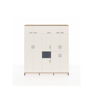 Arges Dolap 10 Raflı 2 Çekmeceli 3 Askılı 220x30x243 Çam-Aytaşı/Antrasit