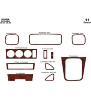 Meriç® Honda Accord Ön Torpido Kaplama Maun 11 Parça 1992-1998 (Maun)