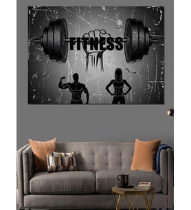 Spor Fitness Motivasyon Yazılı Tablo Dekoratif Kanvas - Mdf Ahşap Tablo