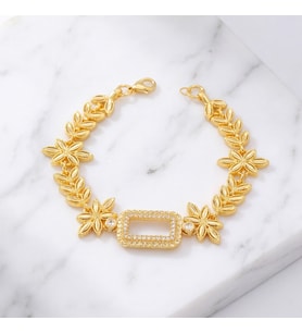 Altın Kaplama İmitasyon Gram Çerçeve Bileklik BLK-1266 (Gold)