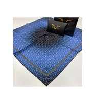 Geometrik Desen Black Seri Twill Eşarp Eşarp Askısı ile Birlikte 90x90 cm Mavi-9