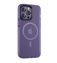 Apple iPhone 14 Pro Max Kılıf Mat Arka Yüzey Wireless Şarj Özellikli Zore Locik Kılıf (Koyu Mor)