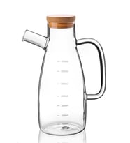 650 Ml Bambu Kapaklı Cam Yağdanlık Royaleks-70086