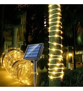 10m 100 LED Solar Led Işık Gün Işığı Şeffaf Kablolu