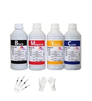 TECPRİNT Epson Uyumlu L382 Cmyk 1 Litre  Muadil Mürekkep Seti+Enjektör+Eldiven