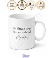 Şiir Yazılı Kişiye Özel Baskılı Kupa Bardak Hediye Porselen Mug