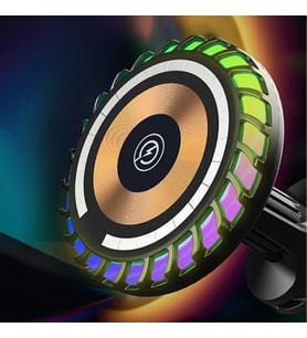 ALLY W06 MagSafe RGB 15W Kablosuz Hızlı Şarj Cihazı ve Araç İçi Telefon Tutuc - SSSSSS7158-7