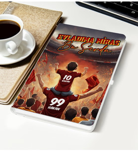 BK Gift Kişiye Özel İsimli Baba-Oğul Sarı Kırmızı Evladıma Miras Bu Sevda Beyaz Defter-3, Doğum Günü Hediyesi, Taraftar Hediyesi