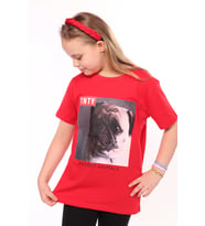 Toontoy Unisex Çocuk Önü Baskılı Tişört (Kırmızı)