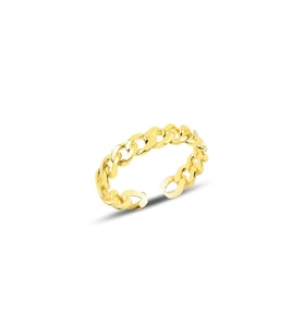 Gümüş ayarlamalı altın rengi zincir modeli yüzük SGTL9959GOLD (Rose)
