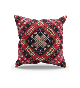 Moud's Çift Tarafı Baskılı Türkiye Kilim-3 Desenli Süet Kırlent Kılıfı