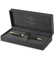 Parker Sonnet Mat Siyah Altın Tasarımlı Tükenmez Kalem, Mavi Mürekkep, Orta Kalınlıkta Uç (Standart)