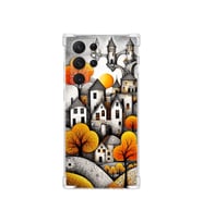 PrintiFy Samsung Galaxy S22 Ultra ile Uyumlu Düşlerin Dansı Serisi Göçebe Şatolar Tasarımlı Uv Baskılı Köşe Korumalı Antişok Kılıf