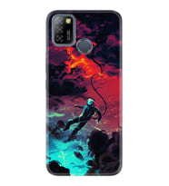 Infinix Smart 5 Kılıf Silikon Desen Özel Seri Astronot Düşerken 1696