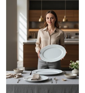 GÜRAL PORSELEN Sembol 2 Parça 35 cm Kayık Tabak