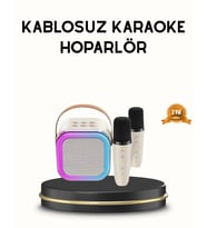 Bluetooth Karaoke Hoparlör Renkli LED Işıklı ve Type-C Şarjlı
