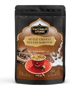 Hacı Halis Efendi Sütlü Cilveli Sultan Kahvesi Seti 200 gr + Özel Karışım Kuruyemiş 200 gr Set