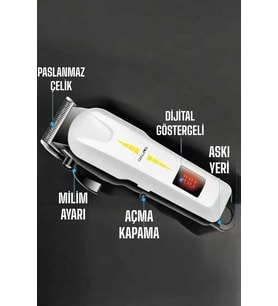 Mey İthalat® Tıraş Makinesi Uzun Ömürlü Batarya, Bıçaklar Profesyonel