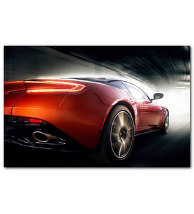 Cakatabloo Kırmızı Aston Martin ve Tünel Işıkları MDF Tablo