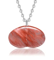 Sertifikalı Doğal Damarlı Gül Pembe Kuvars Taşı Kolye (Çok Renkli)