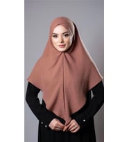 Yavru Ağzı Pratik Hazır Geçmeli Tesettür Eşarp Pamuk Caz Kumaş Tek Katlı Çapraz Hijab 2305_35 (Yavruağzı)