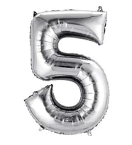 5 yaş rakam folyo gümüş balon 100 cm