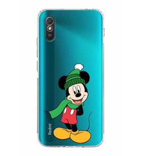 Xiaomi Redmi 9A  Kamera Korumalı Kapak Mickey Mouse Tasarımlı Şeffaf  Kılıf