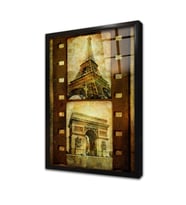 Eyfel Kulesi Turistik Çerçeveli Cam Tablo
