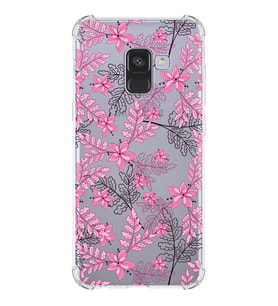 Samsung Galaxy A8 2018 Uyumlu Köşe Korumalı Antişok Kapak Floral Colors Tasarımlı Şeffaf Kılıf