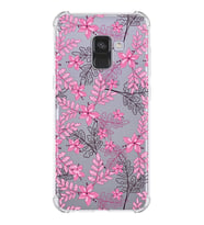 Samsung Galaxy A8 2018 Uyumlu Köşe Korumalı Antişok Kapak Floral Colors Tasarımlı Şeffaf Kılıf