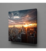 ŞEHİR MANZARALARI VE AKŞAM KANVAS TABLO 200x200cm