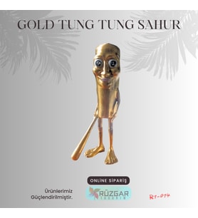 Gold Tung Tung Tung Sahur 12 Cm Figür (Altın)