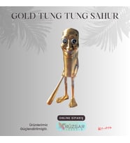 Gold Tung Tung Tung Sahur 12 Cm Figür (Altın)