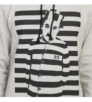 Bant Giyim - Charlie Chaplin Şarlo Gri Kapüşonlu Erkek Sweatshirt