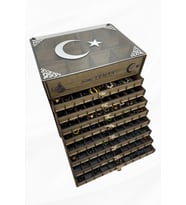 Kişiye Özel Cam Kapaklı Ahşap Tesbih Ve Saat Koleksiyon Kutusu Tespih Kutusu 8+1 (80 TESBİH,12 SAAT)