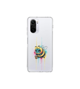Redmi K40 ile uyumlu Splash arı tasarımlı şeffaf silikon kılıf