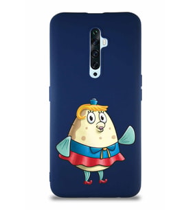 Oppo Reno 2Z Soft Premier Kapak Bayan Puff Tasarımlı Silikon Kılıf - Lacivert (Şeffaf)
