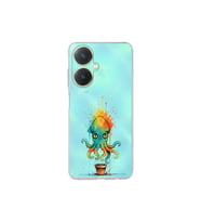 Vivo Y27 ile uyumlu Splash ahtapot tasarımlı şeffaf silikon kılıf