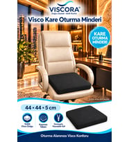 Visco Kare Oturma Minderi – Ofis Koltuğu, Sandalye ve Ev İçin Kaymaz Minder 44×44×5 cm