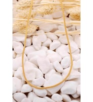Kazaziye İşlemeli Altın Yaldızlı 50 Cm Gümüş Zincir Kolye 7392