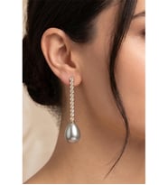 SU YOLU KİRİSTAL İNCİ DAMLA ZARİF KÜPE 5,5 CM.