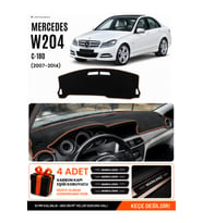 e-biz MERCEDES W204 C180 (2007-2014) Uyumlu Torpido Örtüsü, Torpido Kılıfı - Siyah-Kahverengi - MB006